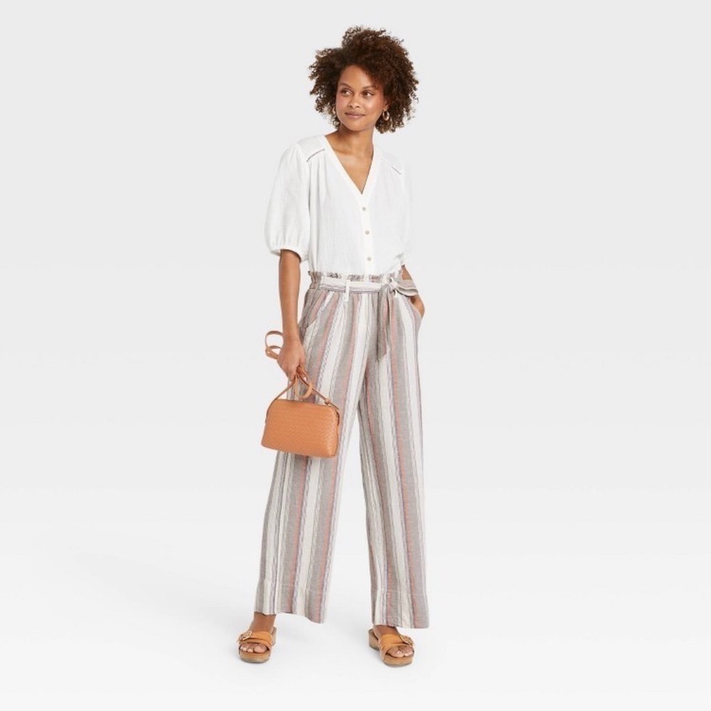 Knox rose high rise wide leg pants nwt